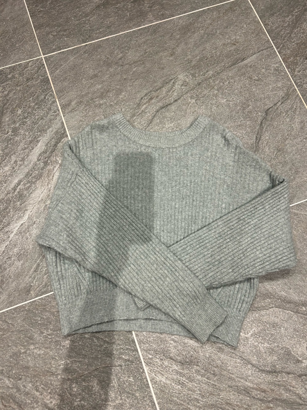 Garage Ribbed Crewneck Sweater in grey